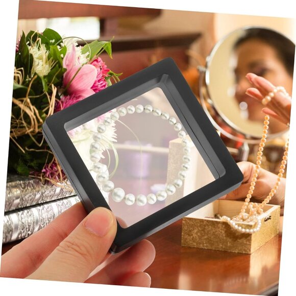 10pcs 9cm square 3D Floating Jewelry Coin Display medallions Box PE Film Jewelry - Picture 3 of 6